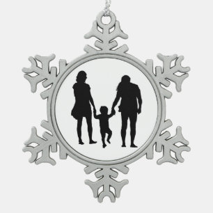 ORNEMENT FLOCON DE NEIGE HEUREUSE FAMILLE