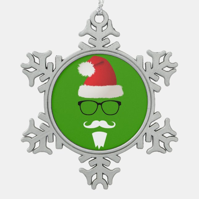 Ornement Flocon De Neige Hippie le père noël (Devant)