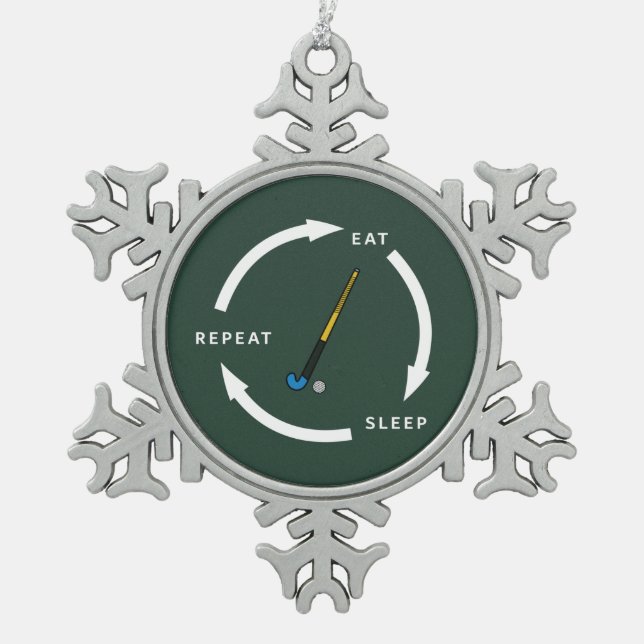 Ornement Flocon De Neige Hockey de terrain Dormir Répéter le ventilateur de (Devant)