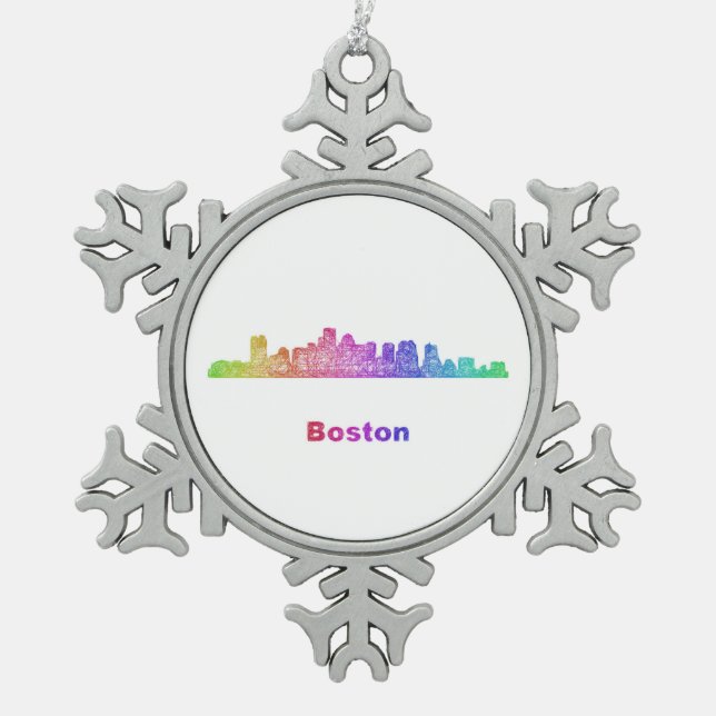 Ornement Flocon De Neige Horizon de Boston d'arc-en-ciel (Devant)