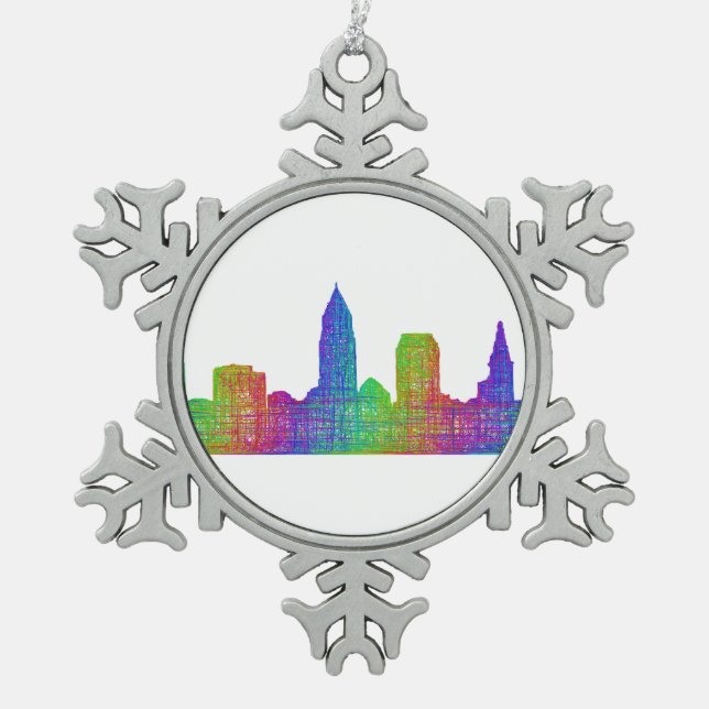 Ornement Flocon De Neige Horizon de Cleveland (Devant)