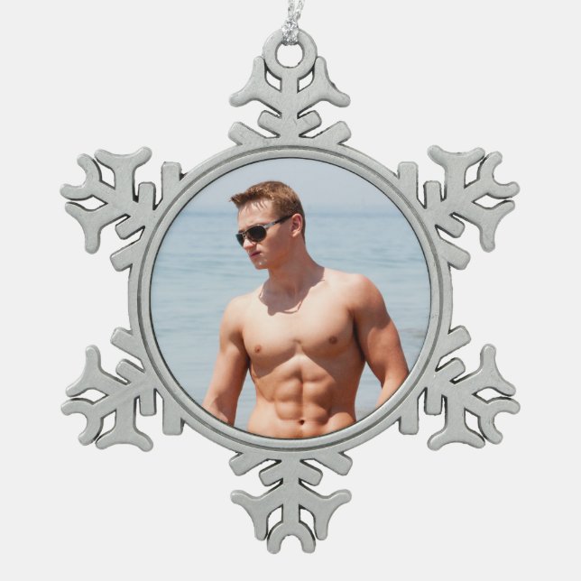 Ornement Flocon De Neige Hot Guy Bare Poitrine Musculaire Abs Beach Shirles (Devant)