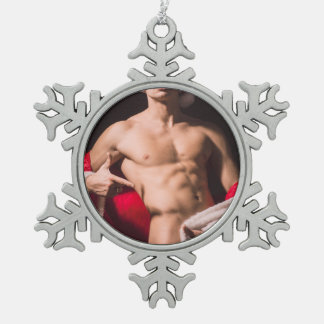 Ornement Flocon De Neige Hot Guy Poses Sexy Shirless Père Noël