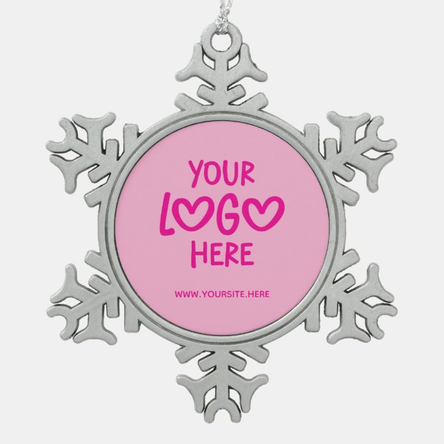 Ornement Flocon De Neige Hot Pink Business Logo Site (Devant)