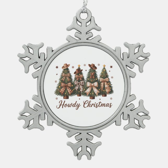 Ornement Flocon De Neige Howley Noël Occidental Noël Arbre Leopard Bow (Devant)