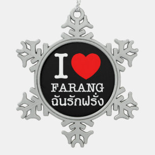 Ornement Flocon De Neige I Heart (Amour) Farang