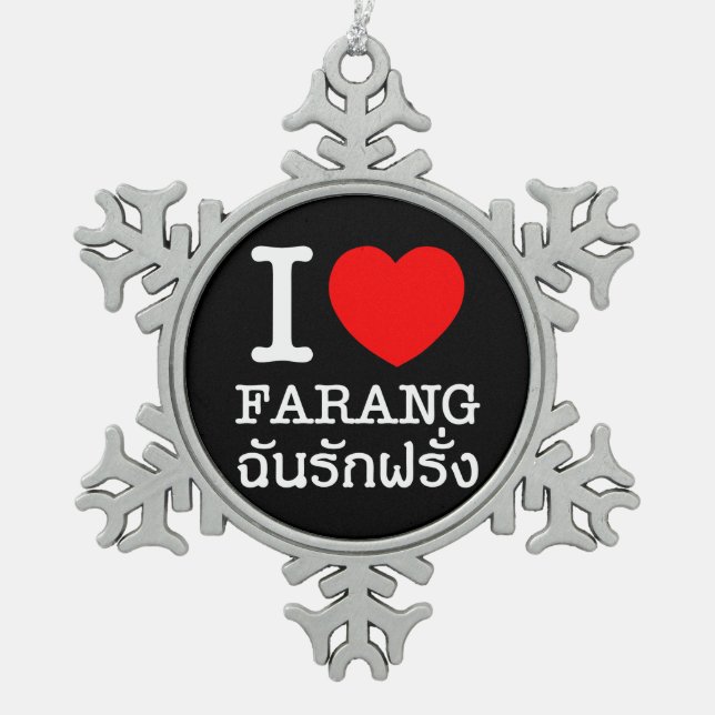 Ornement Flocon De Neige I Heart (Amour) Farang (Devant)