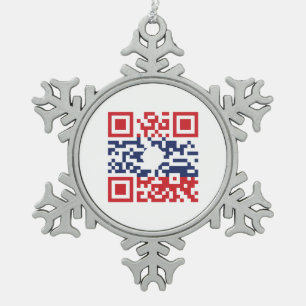 Ornement Flocon De Neige I Love Laos (Khoy Huk Lao) Drapeau QR Code   Geek 