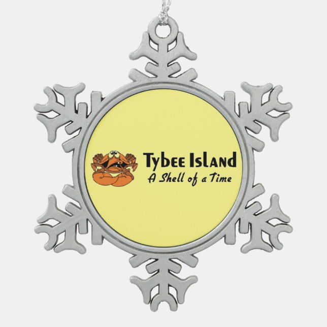 Ornement Flocon De Neige Île Tybee Géorgie (Devant)