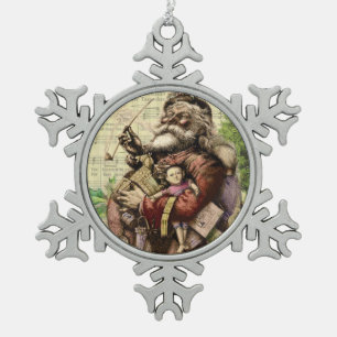 Ornement Flocon De Neige Illustration classique de Thomas Nast du Père Noël