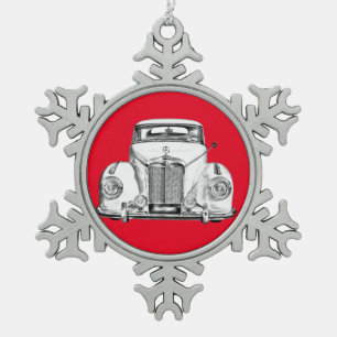 Ornement Flocon De Neige Illustration de la voiture classique de luxe Merce