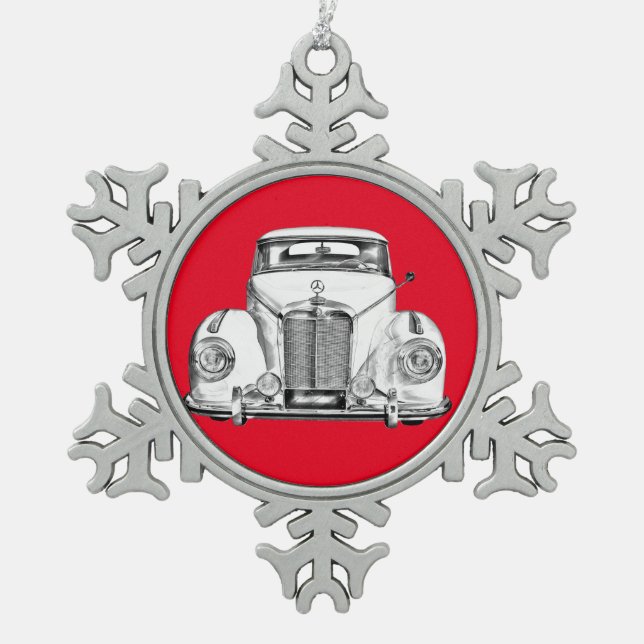 Ornement Flocon De Neige Illustration de la voiture classique de luxe Merce (Devant)