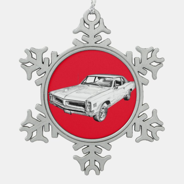 Ornement Flocon De Neige Illustration d'une voiture musculaire Pontiac Lema (Devant)