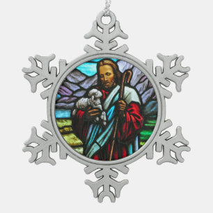 Ornement Flocon De Neige Image en verre de l'ornement de Noël de Jésus