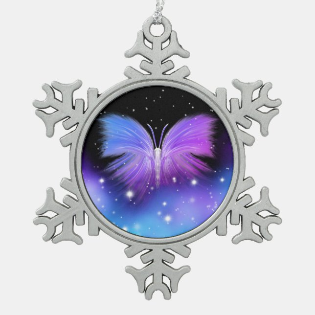 Ornement Flocon De Neige Imaginaire spatial Papillon cosmique (Devant)