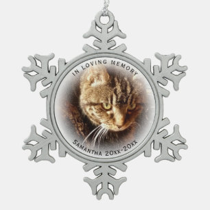 Ornement Flocon De Neige In Love Memory Photo Name Cat Dog Pet Memorial