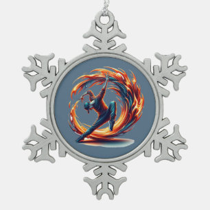 Ornement Flocon De Neige Incendie De Rue Avec Énergie Urbaine