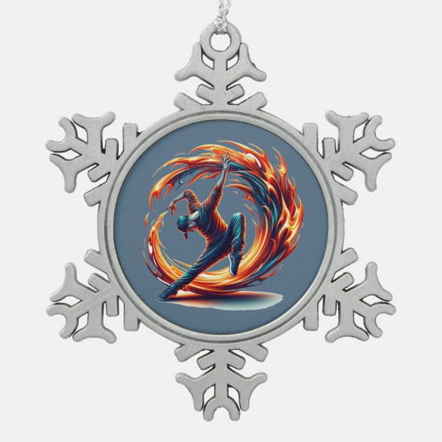 Ornement Flocon De Neige Incendie De Rue Avec Énergie Urbaine (Devant)