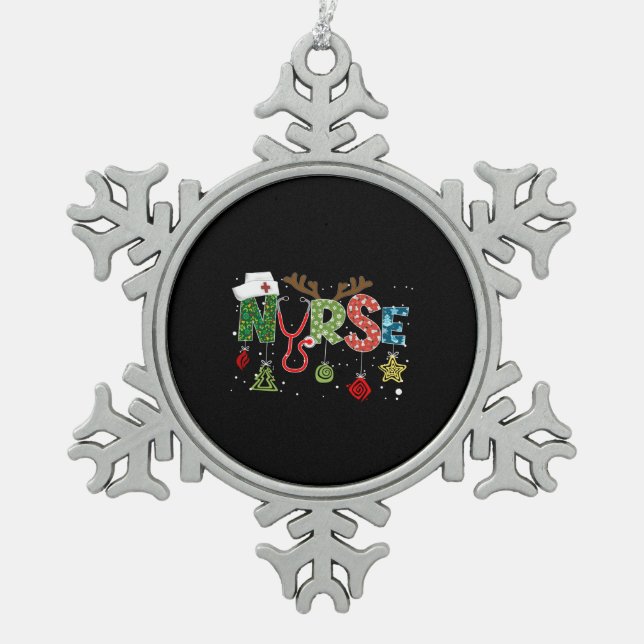 Ornement Flocon De Neige Infirmière Cadeau Noël (Devant)