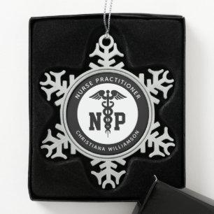 Ornement Flocon De Neige Infirmière de NP personnalisée Praticien Diplôme C