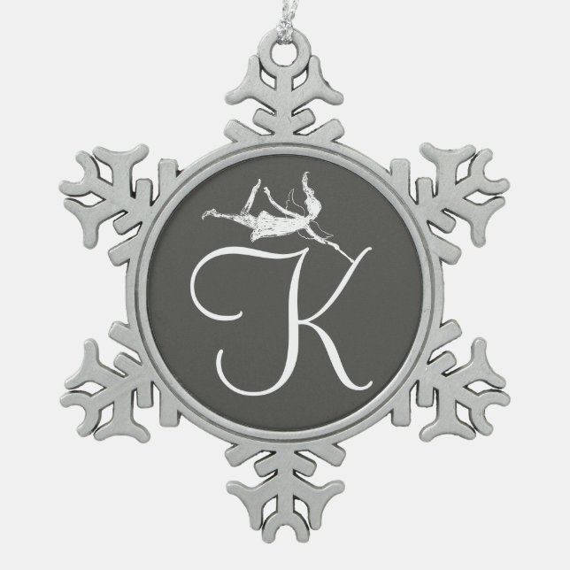 Ornement Flocon De Neige Initiale de fée d'art : K (Devant)
