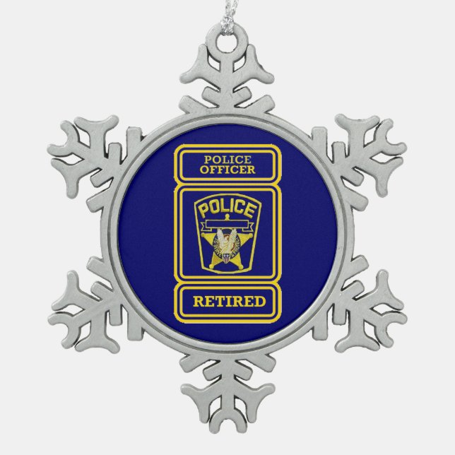 Ornement Flocon De Neige Insigne à la retraite de l'agent de police (Devant)