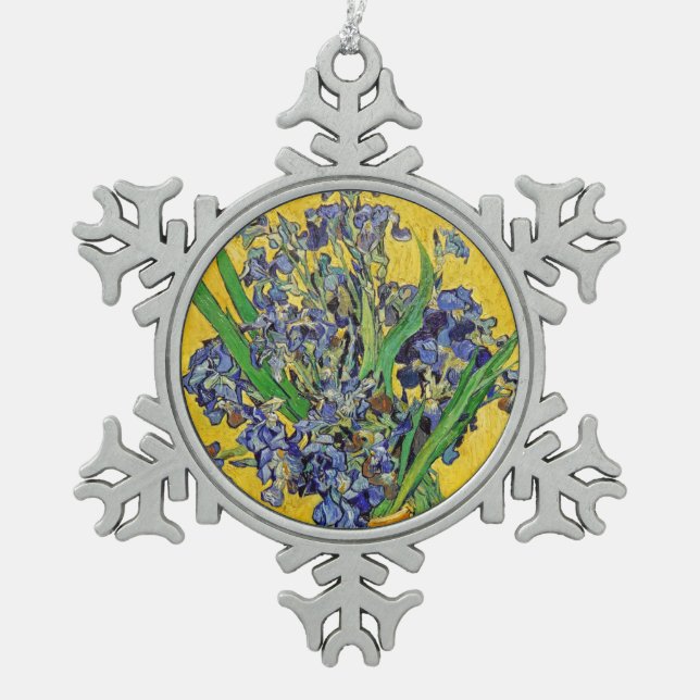 Ornement Flocon De Neige Irises par Van Gogh (Devant)
