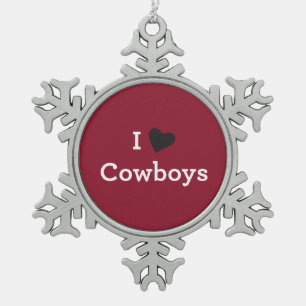 Ornement Flocon De Neige J'aime des cowboys