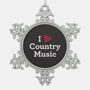 Ornement Flocon De Neige J'aime la musique country