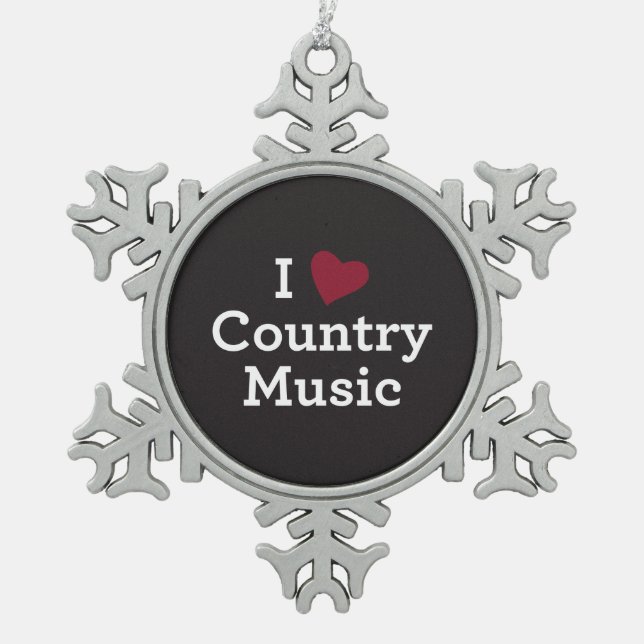 Ornement Flocon De Neige J'aime la musique country (Devant)