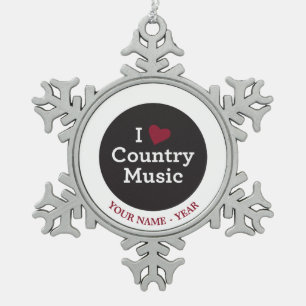 Ornement Flocon De Neige J'aime la musique country