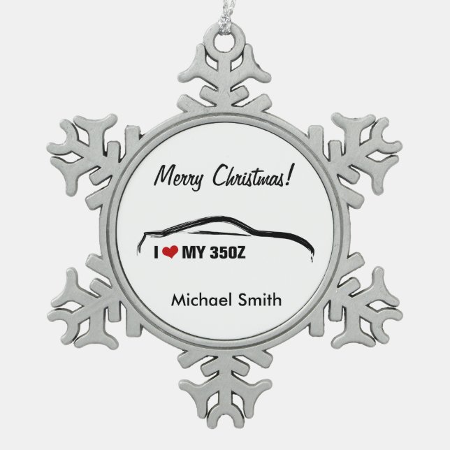 Ornement Flocon De Neige J'aime mon 350Z (Devant)