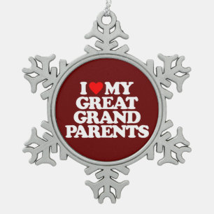 ORNEMENT FLOCON DE NEIGE J'AIME MON ARRIÈRE-GRANDS-PARENTS