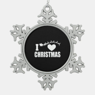 Ornement Flocon De Neige J'aime Noël