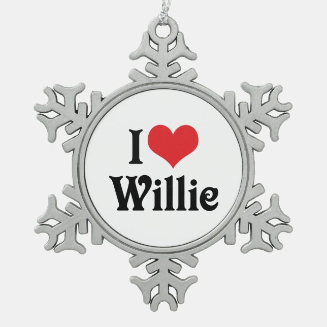 Ornement Flocon De Neige J'aime Willie (Devant)