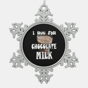 Ornement Flocon De Neige Je cours pour le lait chocolaté en courant