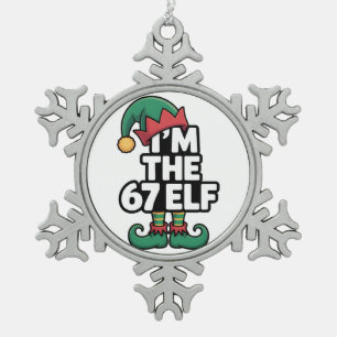 Ornement Flocon De Neige Je Suis L'elfe 67 Six Sept Elfe Mème Noël