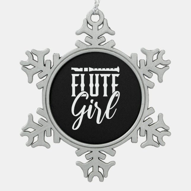 Ornement Flocon De Neige Je Suis Une Fille Flute (Devant)