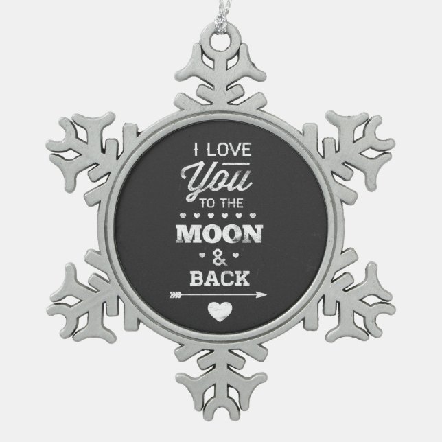 Ornement Flocon De Neige Je T'Aime Sur La Lune Et De Retour (Devant)