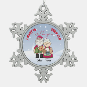 Ornement Flocon De Neige Je Veux Vieillir Avec Vous Noël Personnaliser