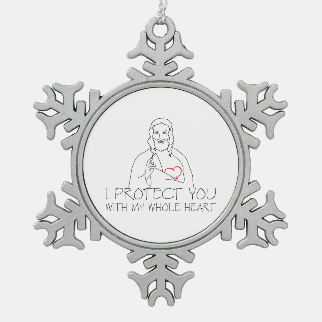 Ornement Flocon De Neige Jésus-Christ - Je vous protège (Devant)