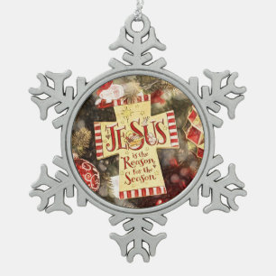 Ornement Flocon De Neige Jésus est la raison de la saison