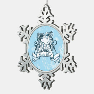 Ornement Flocon De Neige Jeu de gardien de hockey père Noël Ornement de flo