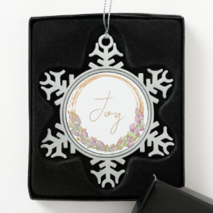 Ornement Flocon De Neige Joie Moderne Original Aquarelle Noël