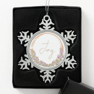 Ornement Flocon De Neige Joie Moderne Original Aquarelle Noël