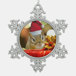Ornement Flocon De Neige Joli Noël Chipmunk