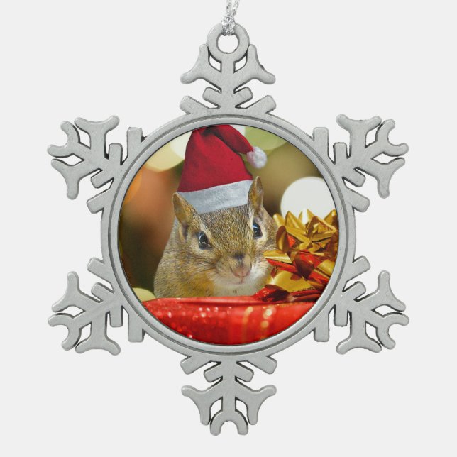 Ornement Flocon De Neige Joli Noël Chipmunk (Devant)
