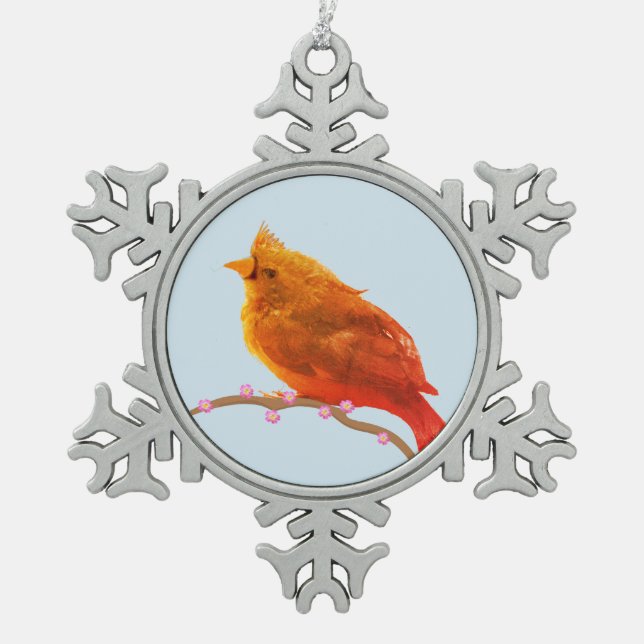 Ornement Flocon De Neige Joli petit oiseau (Devant)