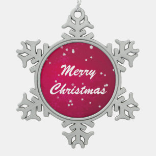 Ornement Flocon De Neige Jolies flocons de neige sur le rouge de Noël