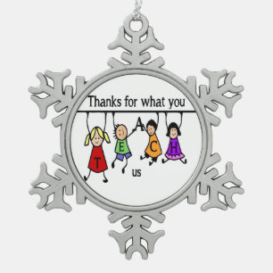 Ornement Flocon De Neige Jote Kids Cartoon Orthographe Enseignants